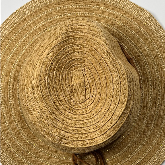 Steve Madden Classic Brown Straw Hat With Tassel and Gold Flake Accents Sz OS - Picture 3 of 6